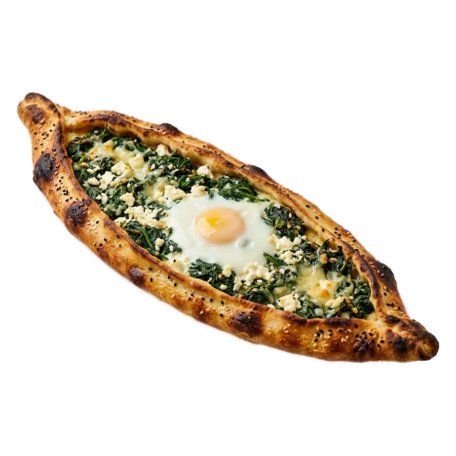 Pide Spinat und Ei
